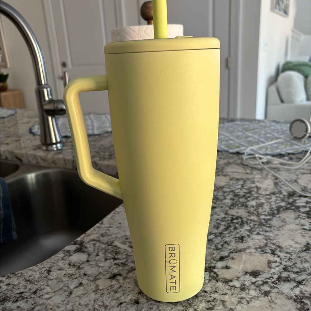 BrüMate Yellow Insulated Travel Mug with Handle
